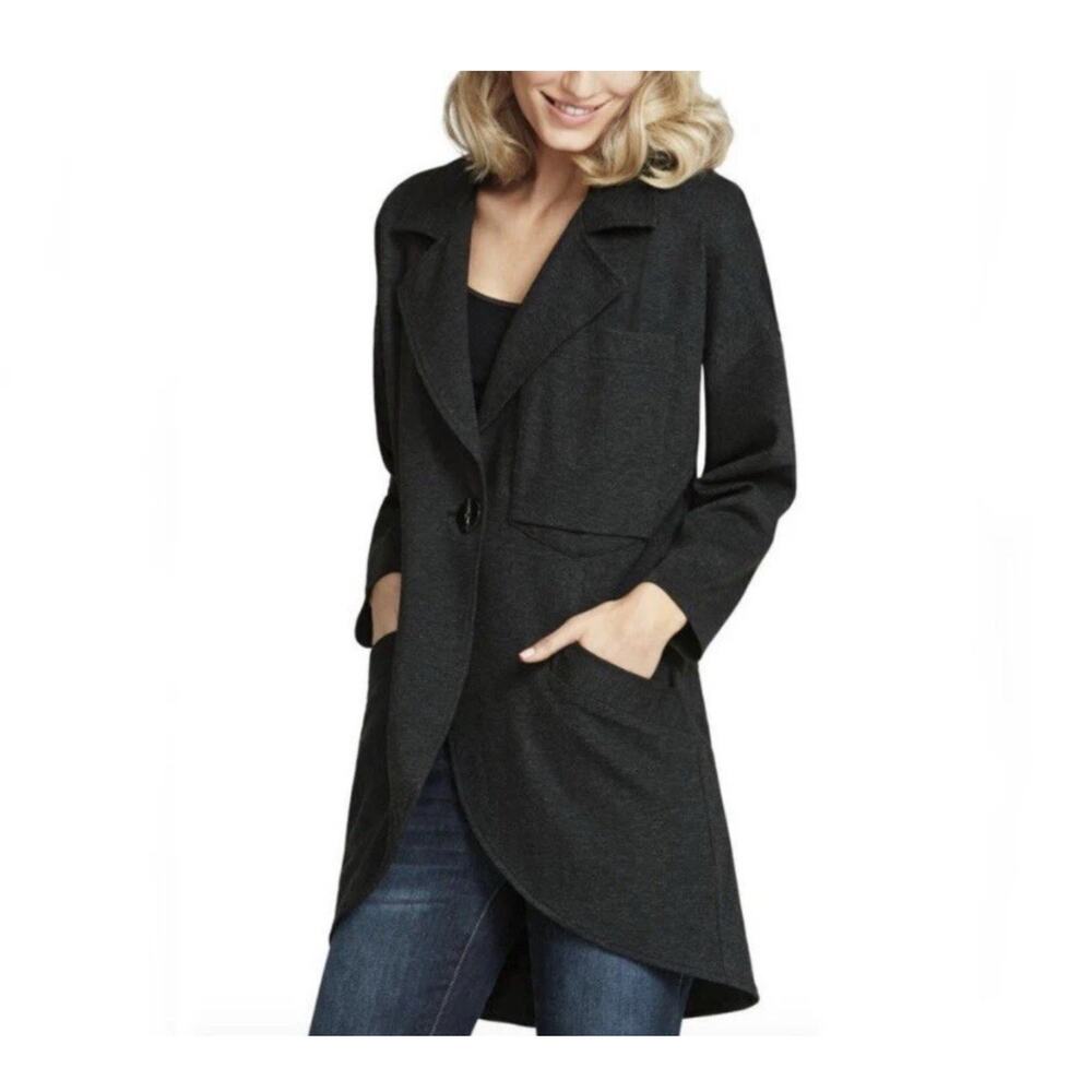 CAbi Style#‎ 994 Ponte Knit Lisbon Topper Jacket Women’s Size S Longline Blazer